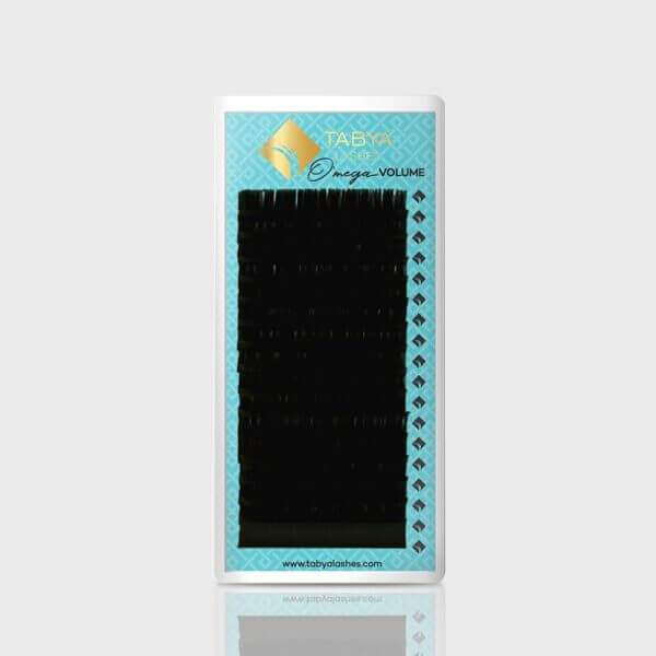 Boîte extensions de cils OMEGA C+ professionnelles noir intens