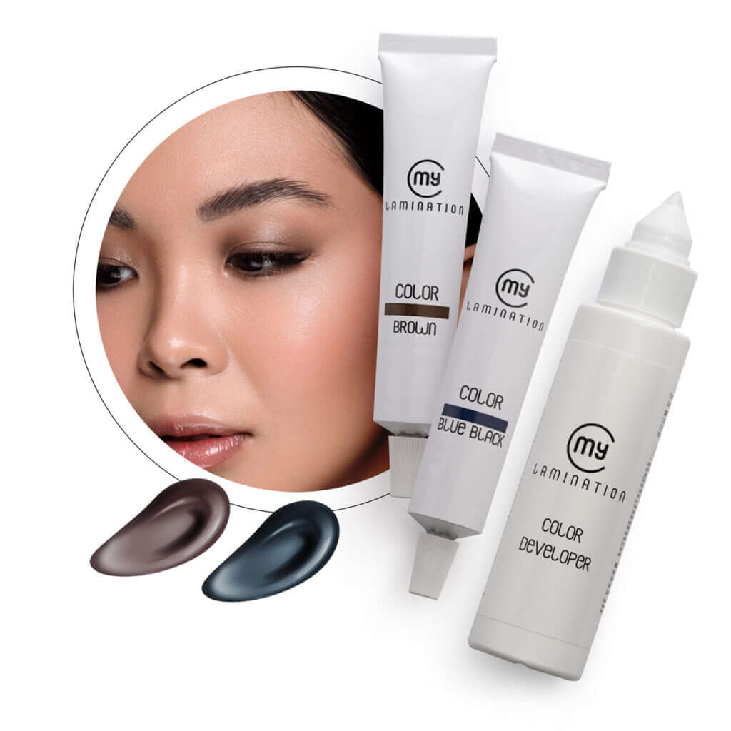 Kit color developer avec 2 couleurs teinture cils sourcils. kit coloration sourcils professionnel