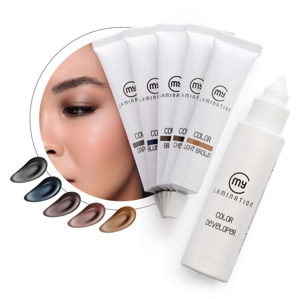 Kit developer avec 5 couleurs teinture professionnelle. kit coloration sourcils 5 couleurs