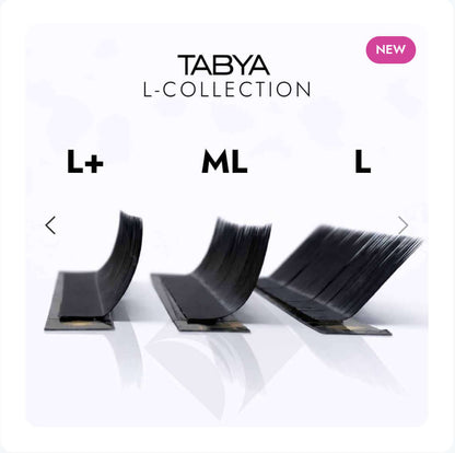 Différentes courbures de cils L / L+ / ML. Extensions de Cils TABYA L Collection