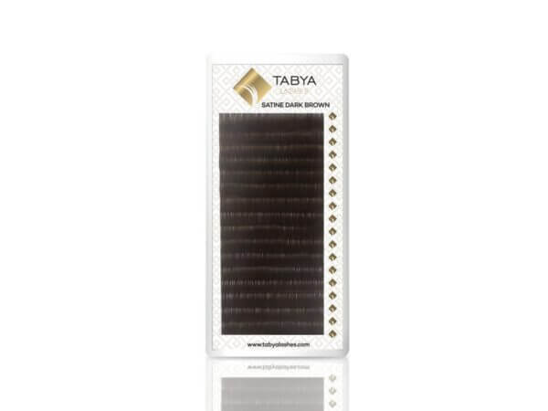 Boite extensions de cils SATINE Dark Brown courbure C B B+. Extensions de Cils SATINE DARK BROWN